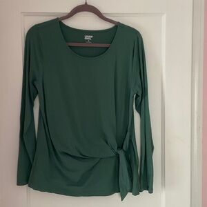 Lands' End Women's Long Sleeve Top in Forest Green